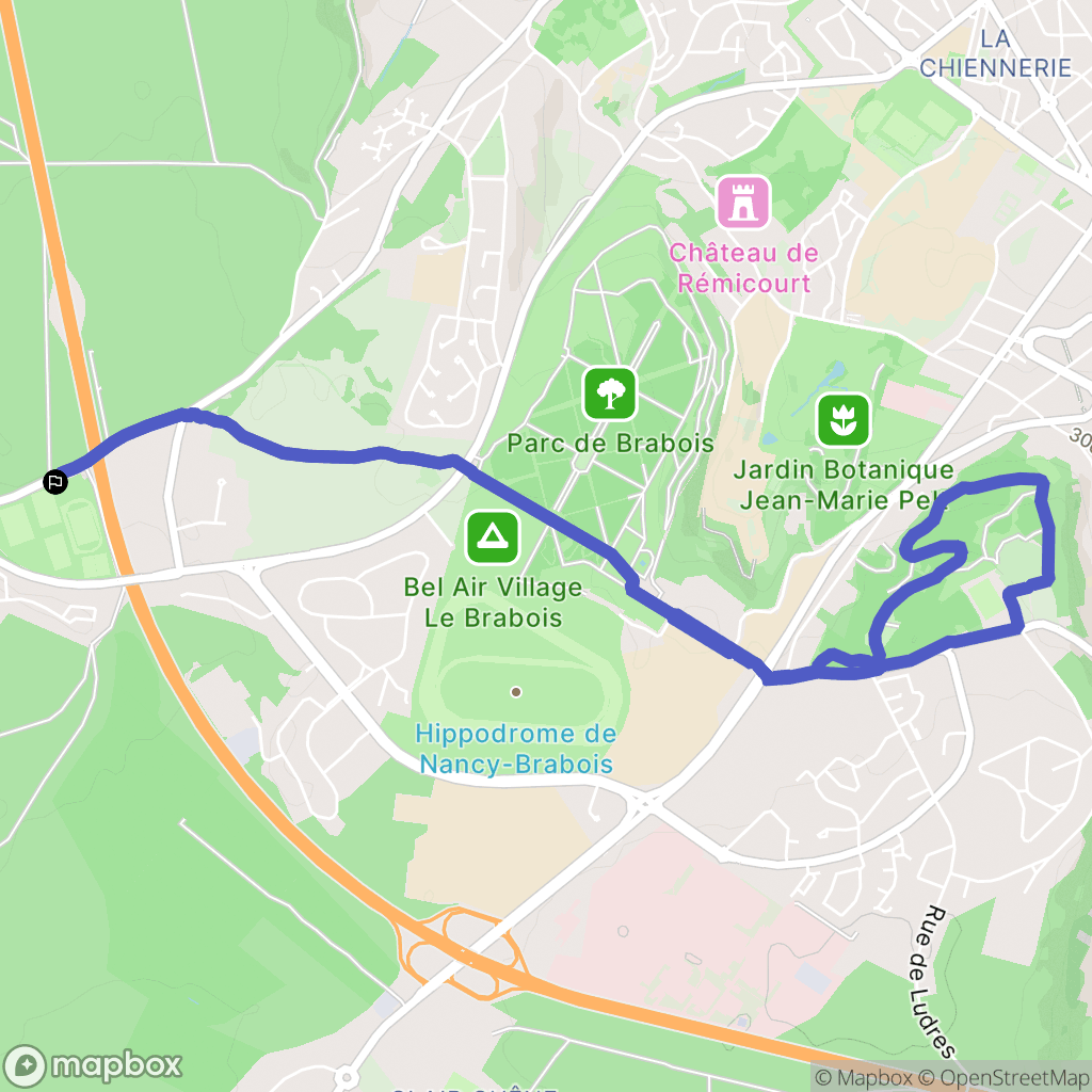 Villers-lès-Nancy : carte du parcours de randonnée - France