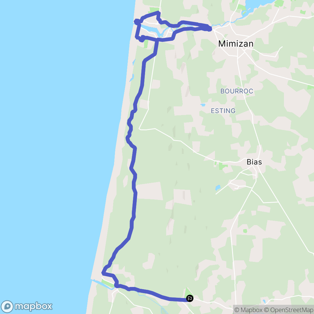 Saint-Julien-en-Born : carte du parcours de randonnée - France