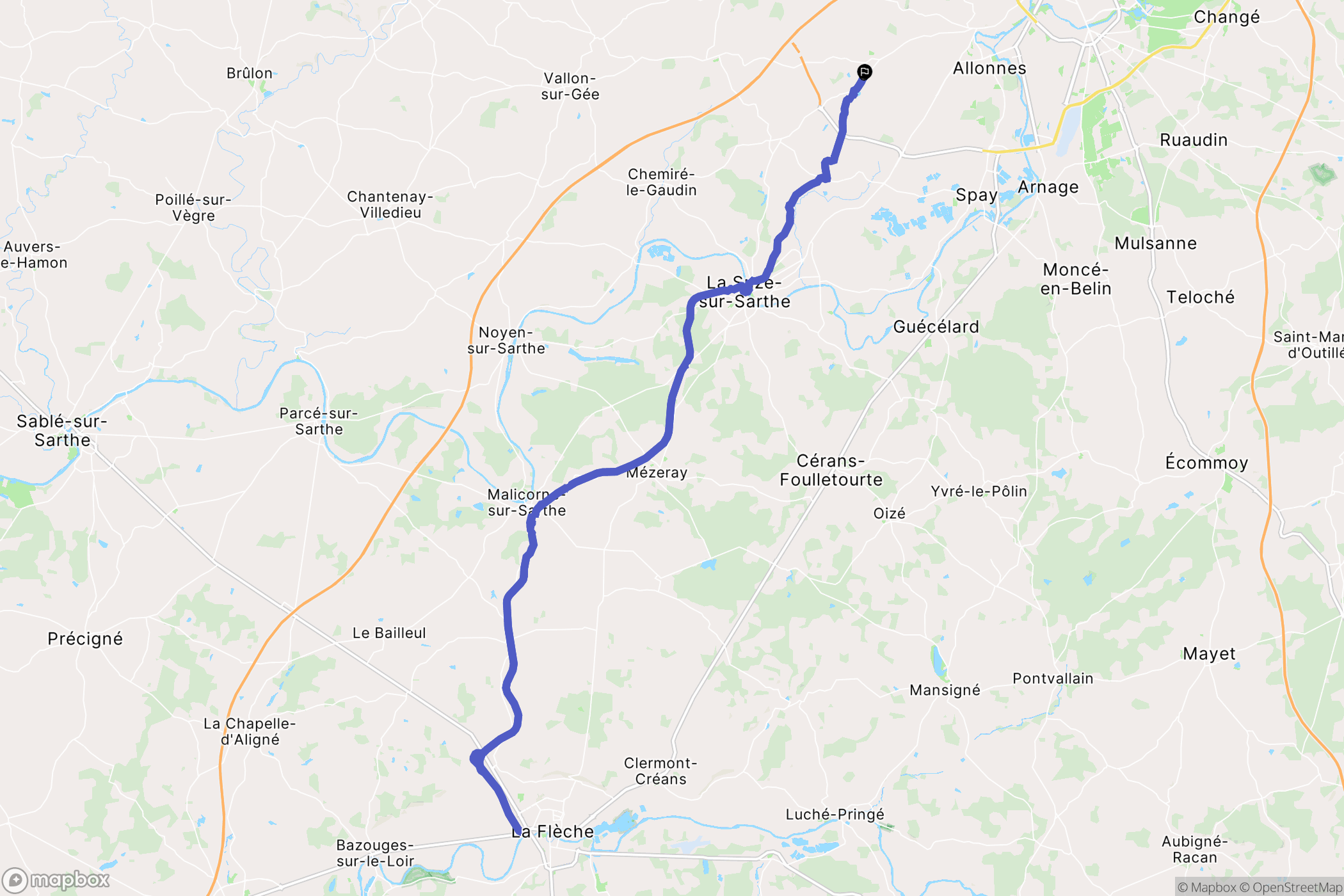 Saint-Georges-du-Bois : carte du parcours de randonnée - France