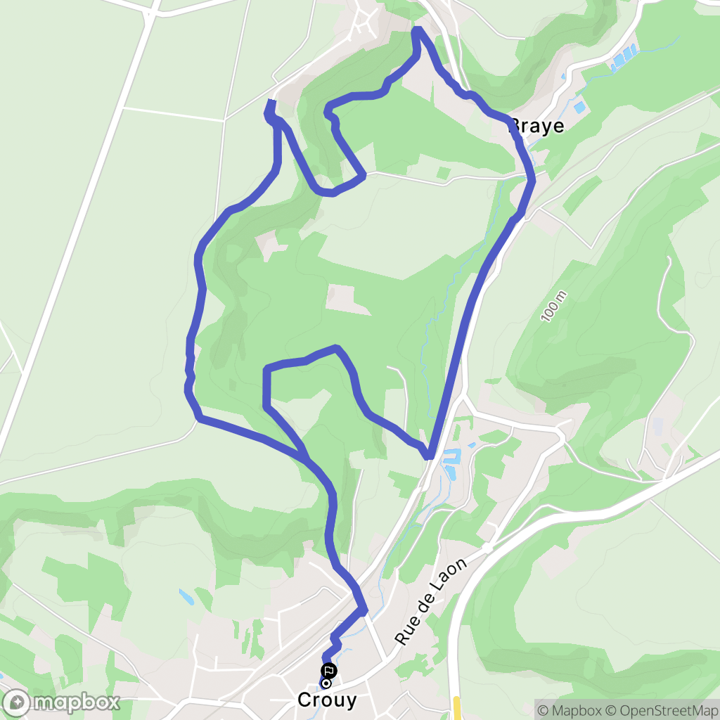 Crouy : carte du parcours de randonnée - France