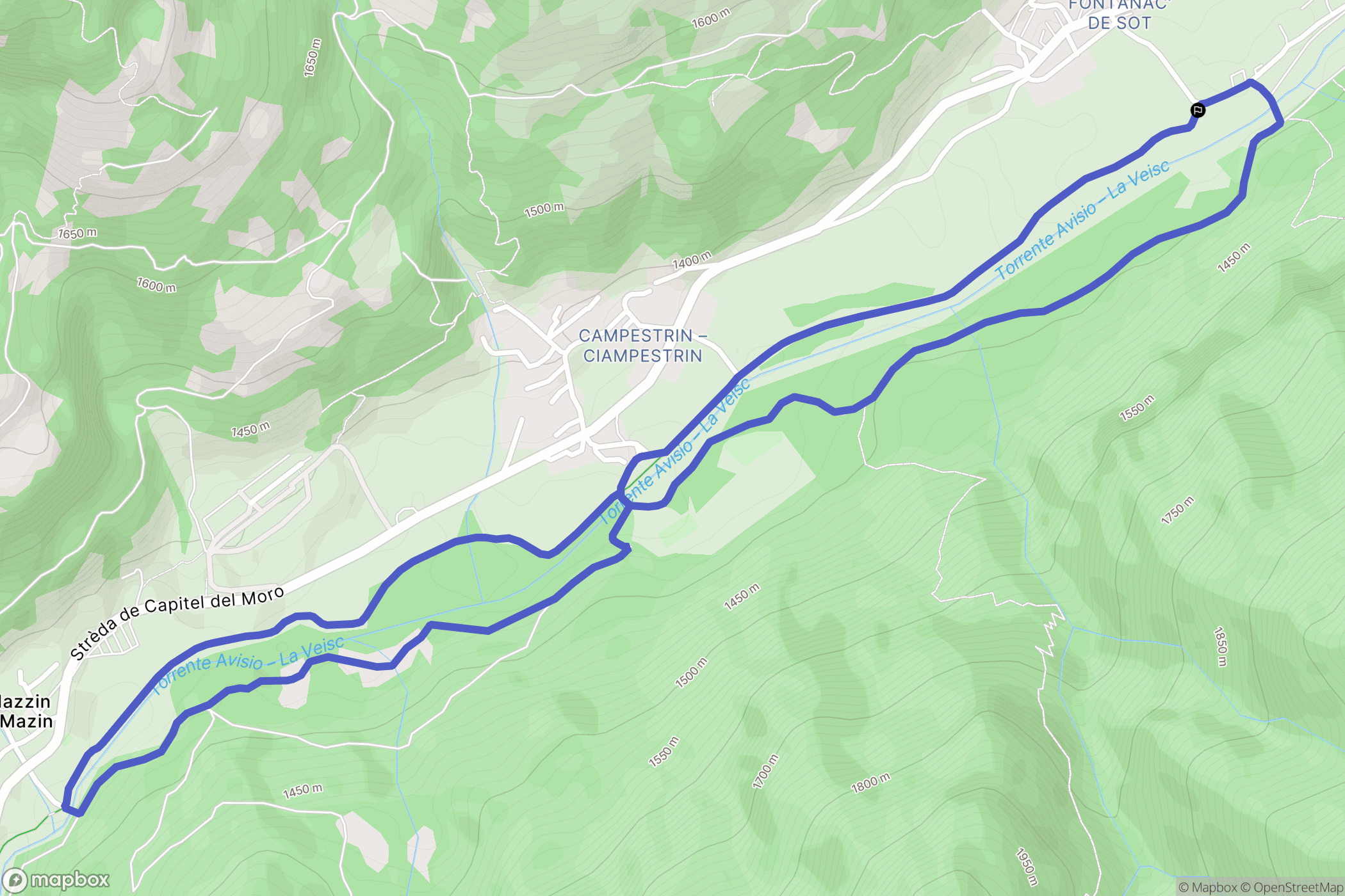  : carte du parcours de randonnée - Italy