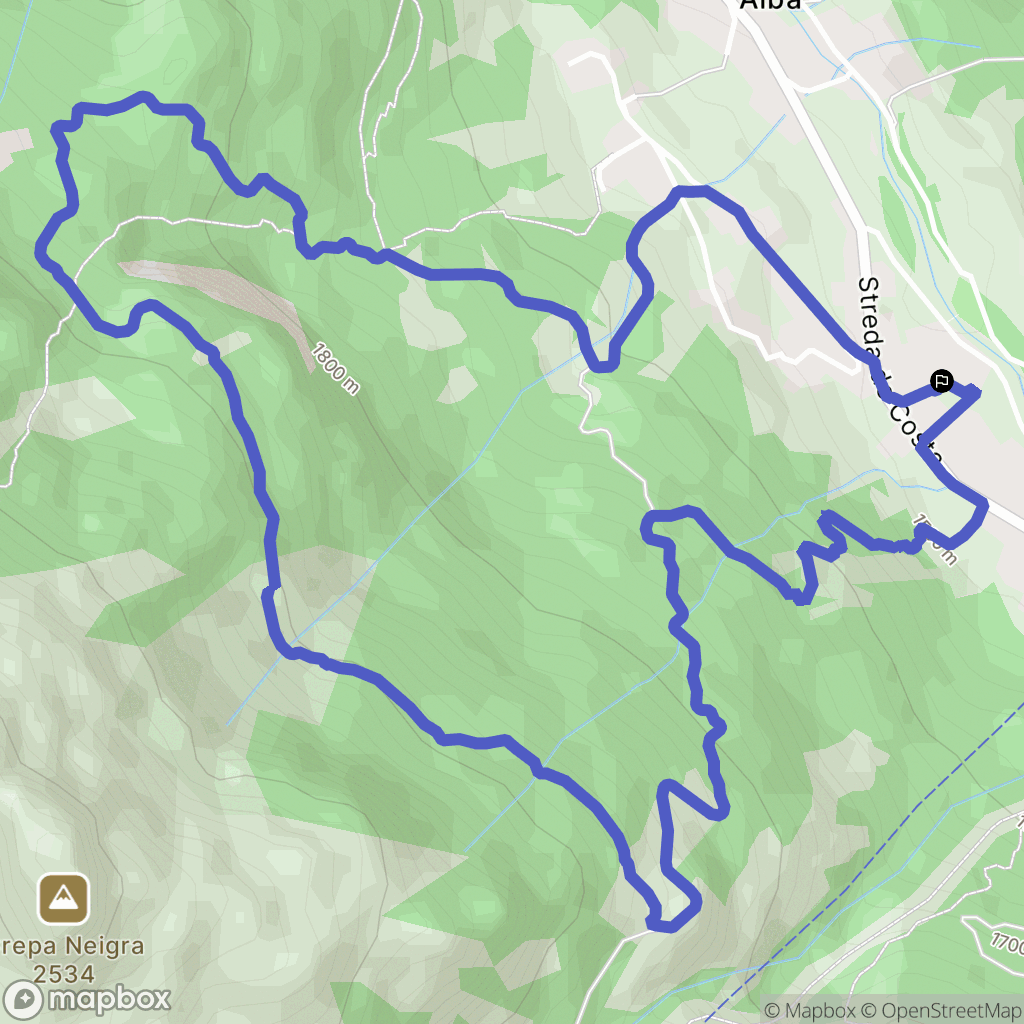 Alba : carte du parcours de randonnée - Italy
