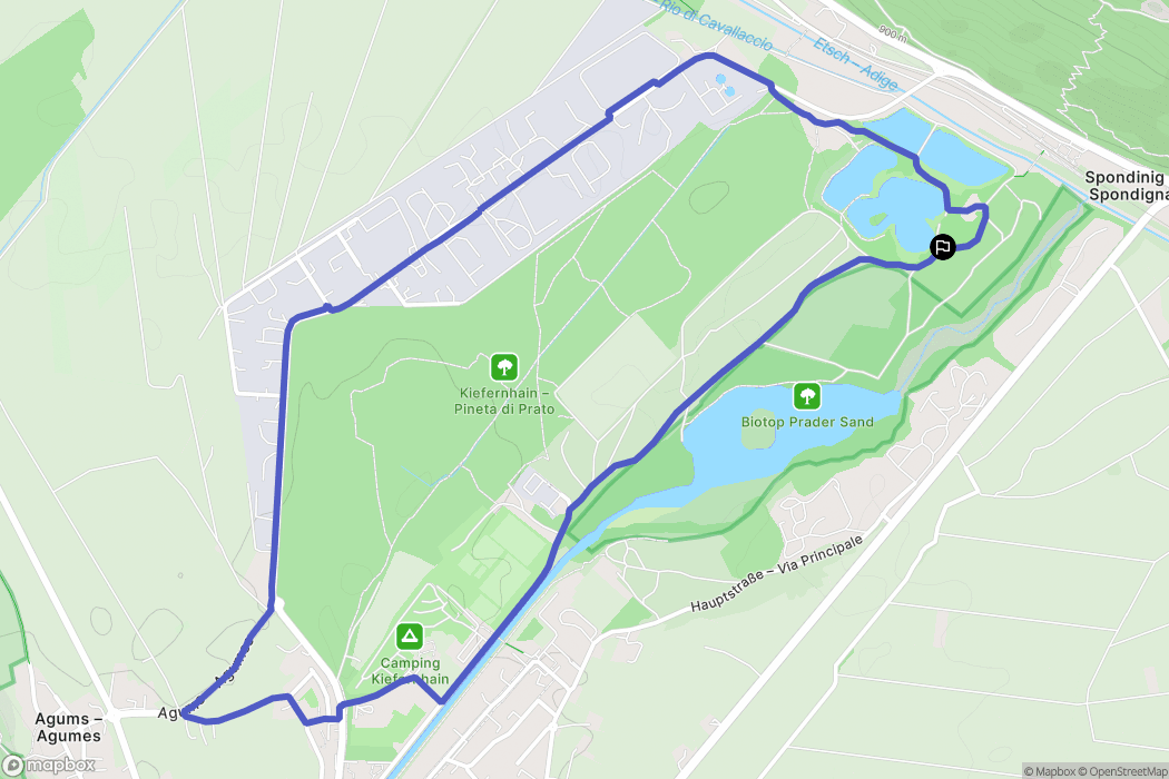 Prato Allo Stelvio : carte du parcours de randonnée - Italy