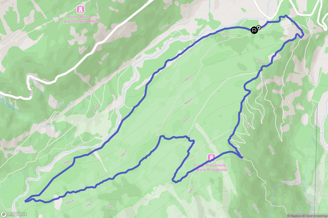 Vermiglio : carte du parcours de randonnée - Italy