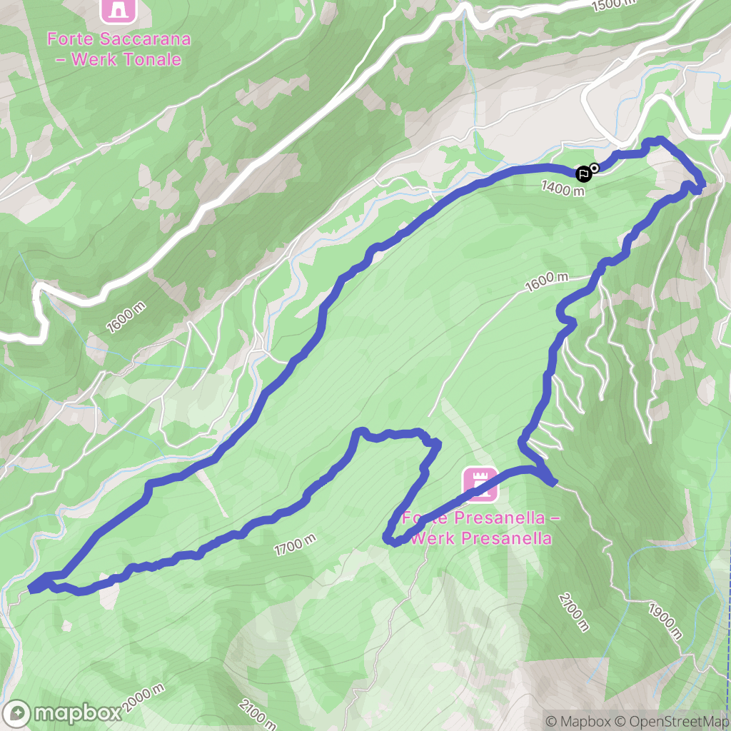Vermiglio : carte du parcours de randonnée - Italy