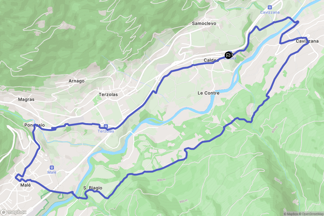 Caldes : carte du parcours de randonnée - Italy