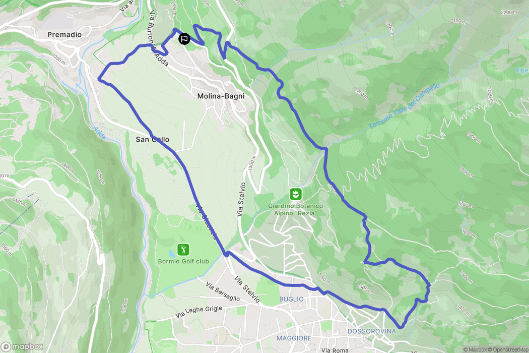 Molina : carte du parcours de randonnée - Italy