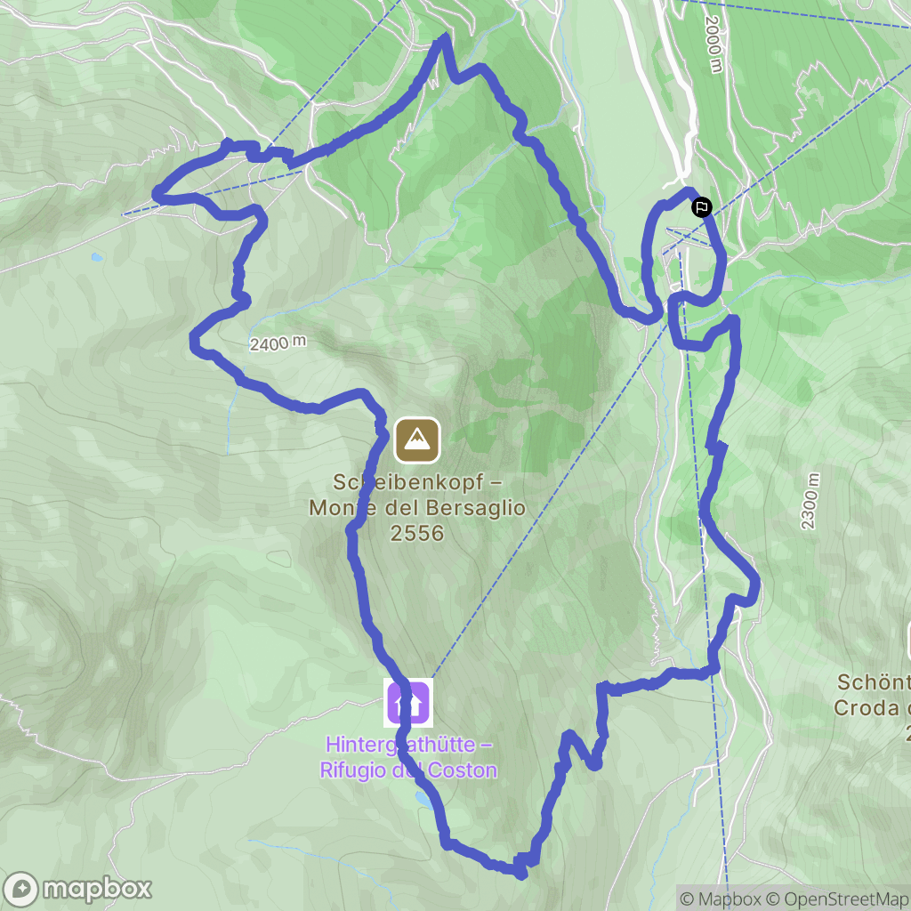 Solda : carte du parcours de randonnée - Italy