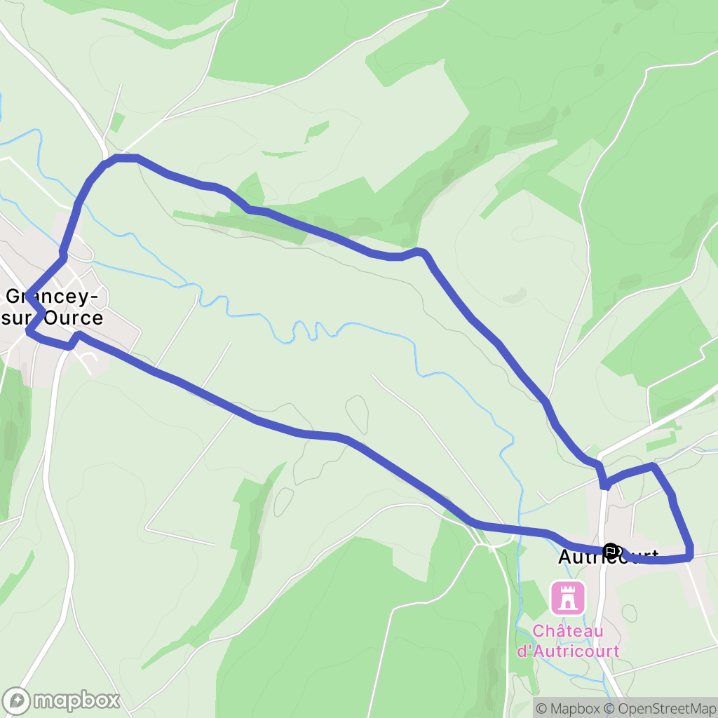 Autricourt : carte du parcours de randonnée - France