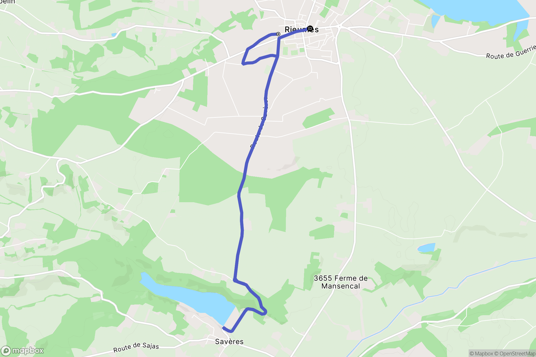 Rieumes : carte du parcours de randonnée - France