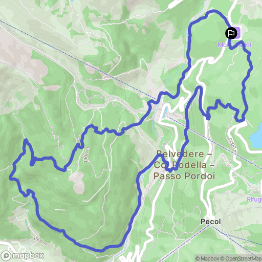 Canazei : carte du parcours de randonnée - Italy