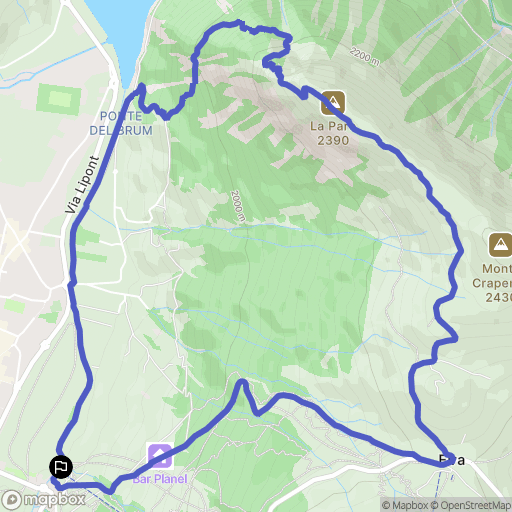 Livigno : carte du parcours de randonnée - Italy