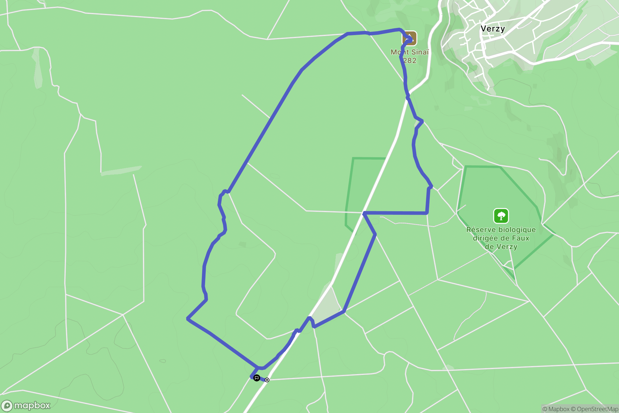Verzy : carte du parcours de randonnée - France