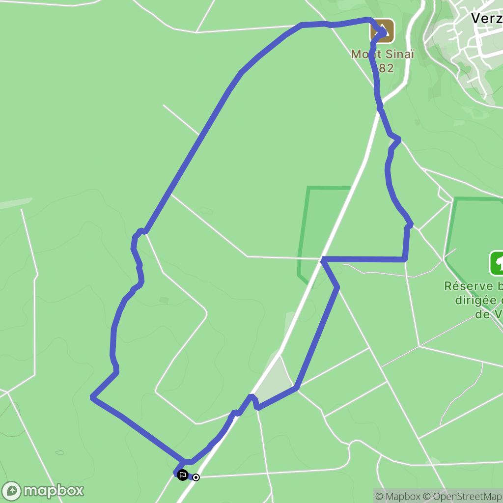 Verzy : carte du parcours de randonnée - France