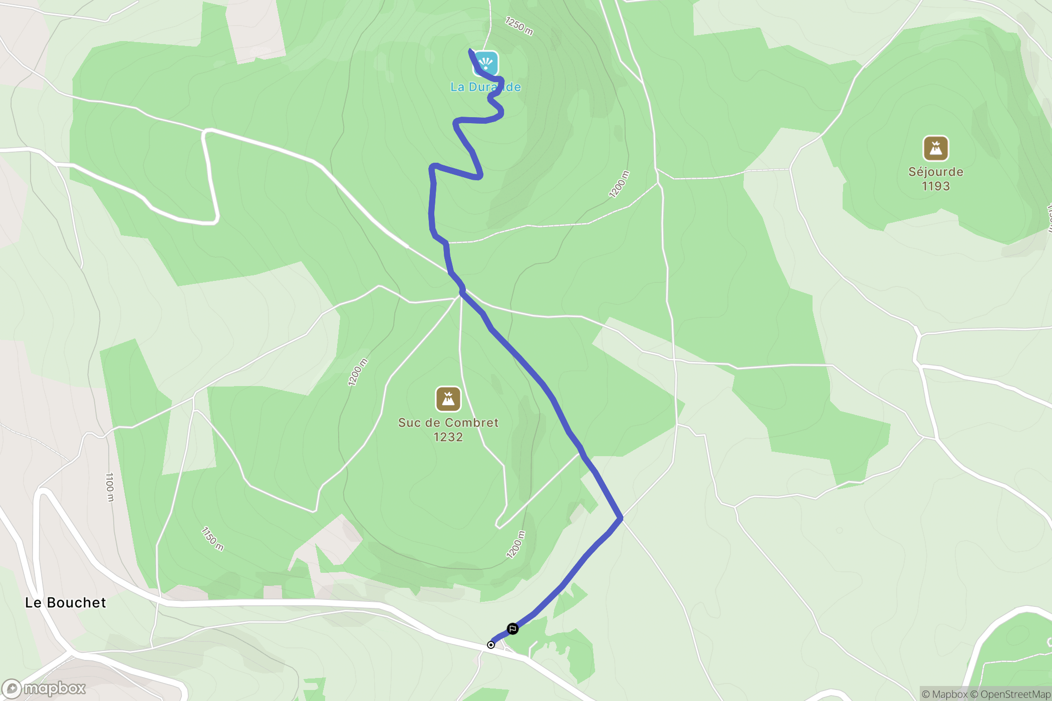 Le Vernet : carte du parcours de randonnée - France