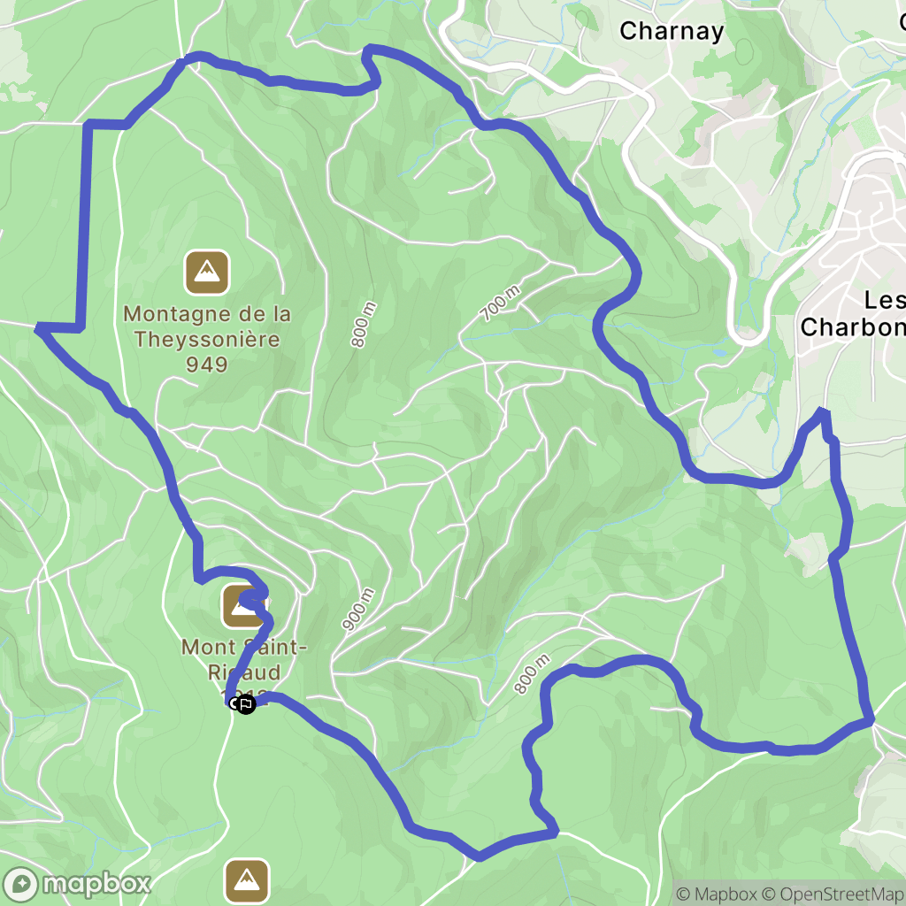 Les Ardillats : carte du parcours de randonnée - France