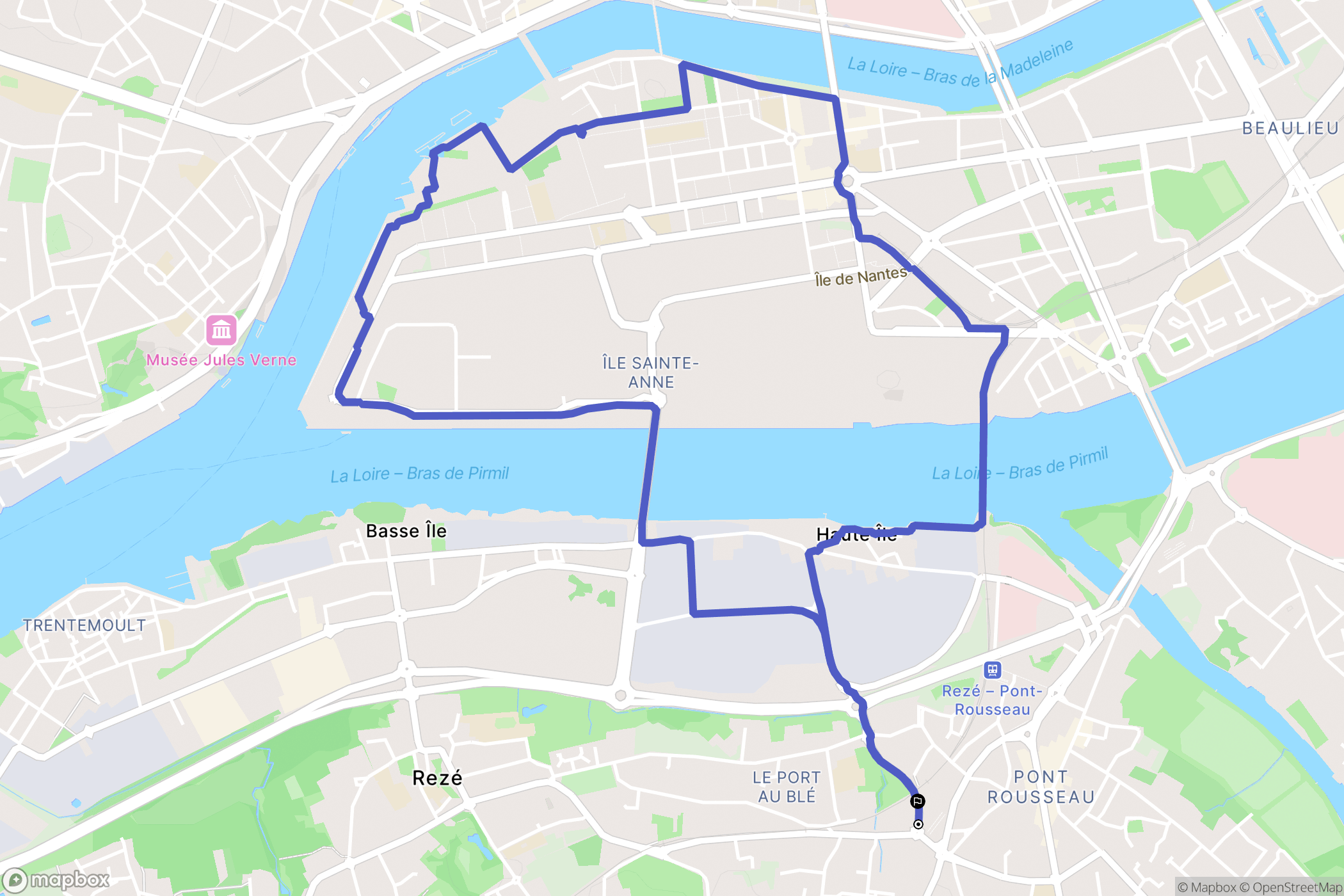 Rezé : carte du parcours de randonnée - France