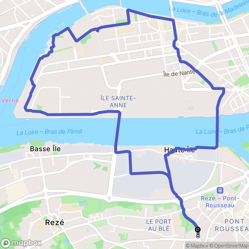 Rezé : carte du parcours de randonnée - France