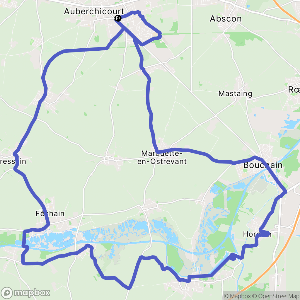 Aniche : carte du parcours de randonnée - France