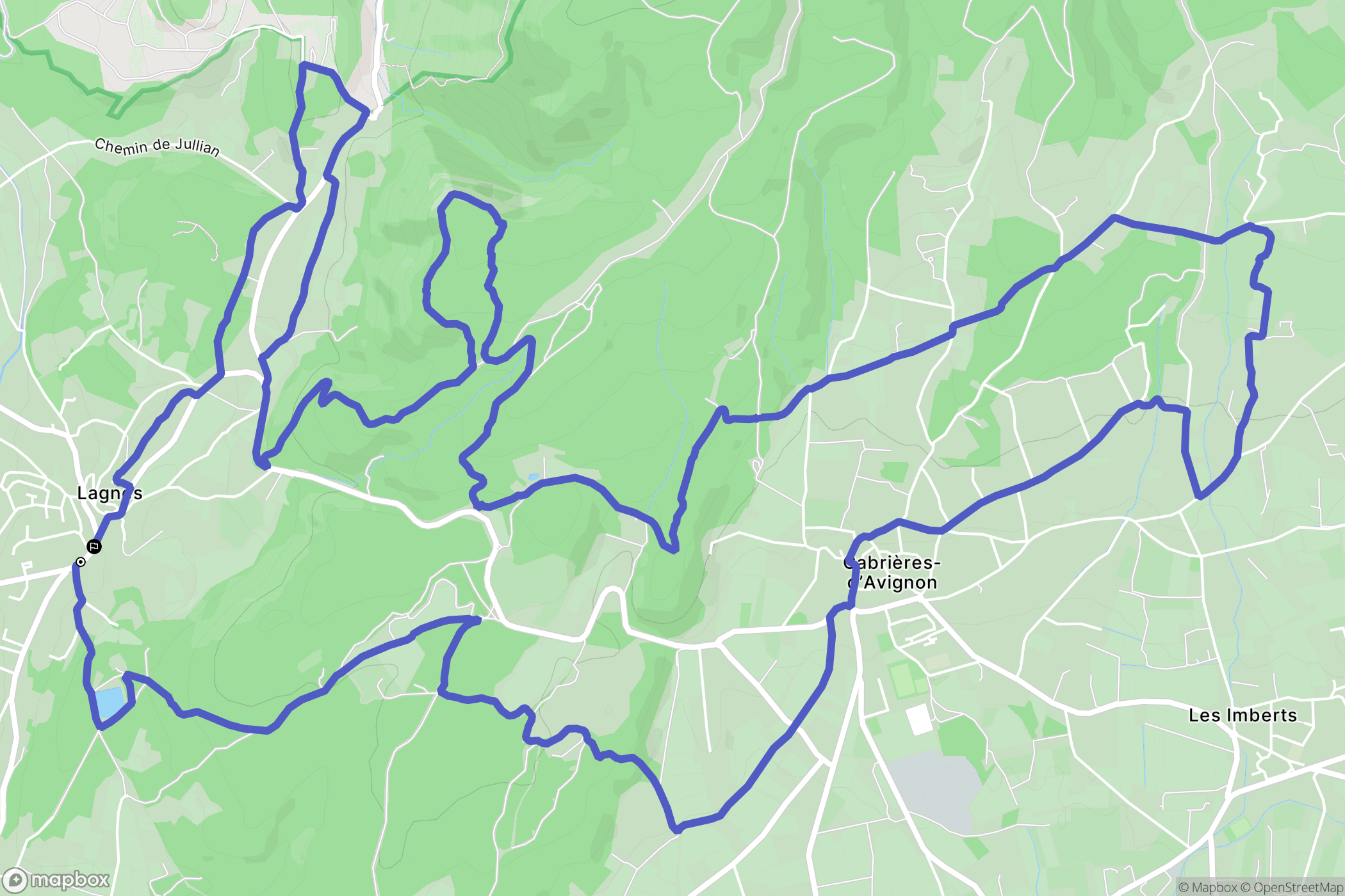 Lagnes : carte du parcours de randonnée - France