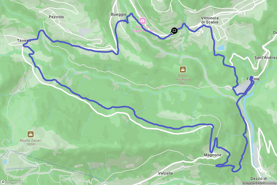 : carte du parcours de randonnée - Italy