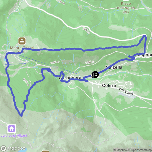 Colere : carte du parcours de randonnée - Italy