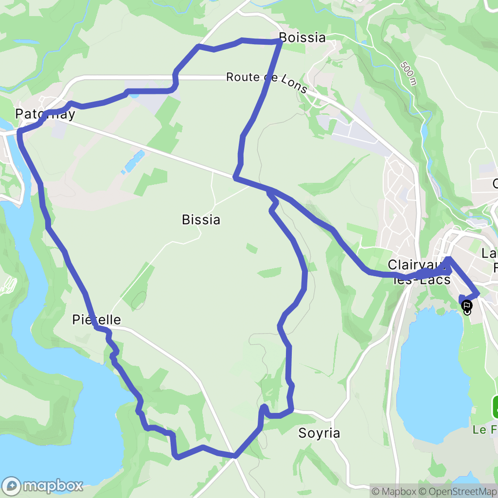Clairvaux-les-Lacs : carte du parcours de randonnée - France