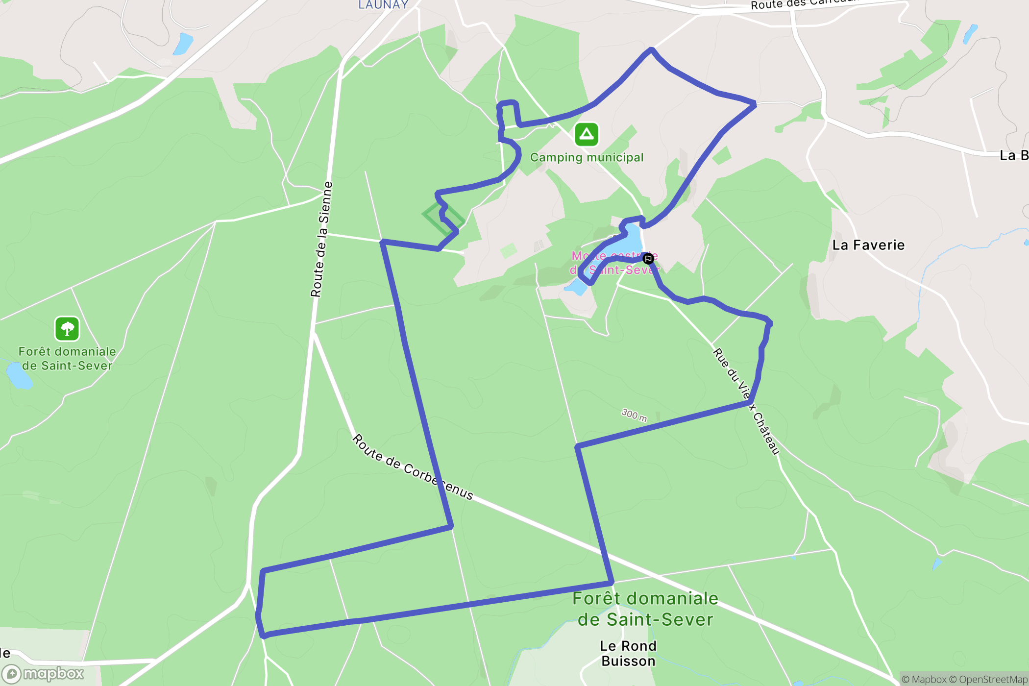 Noues de Sienne : carte du parcours de randonnée - France