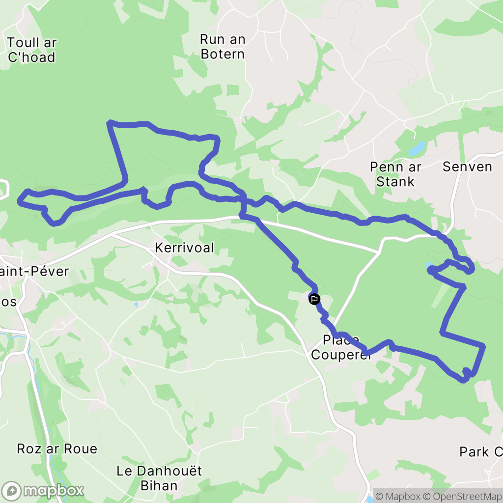 Lanrodec : carte du parcours de randonnée - France