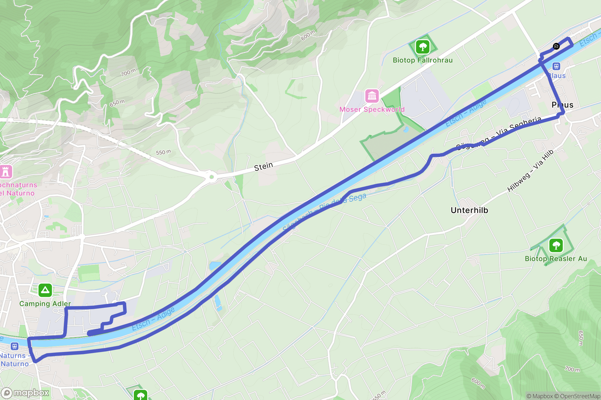 Zona Industriale : carte du parcours de randonnée - Italy