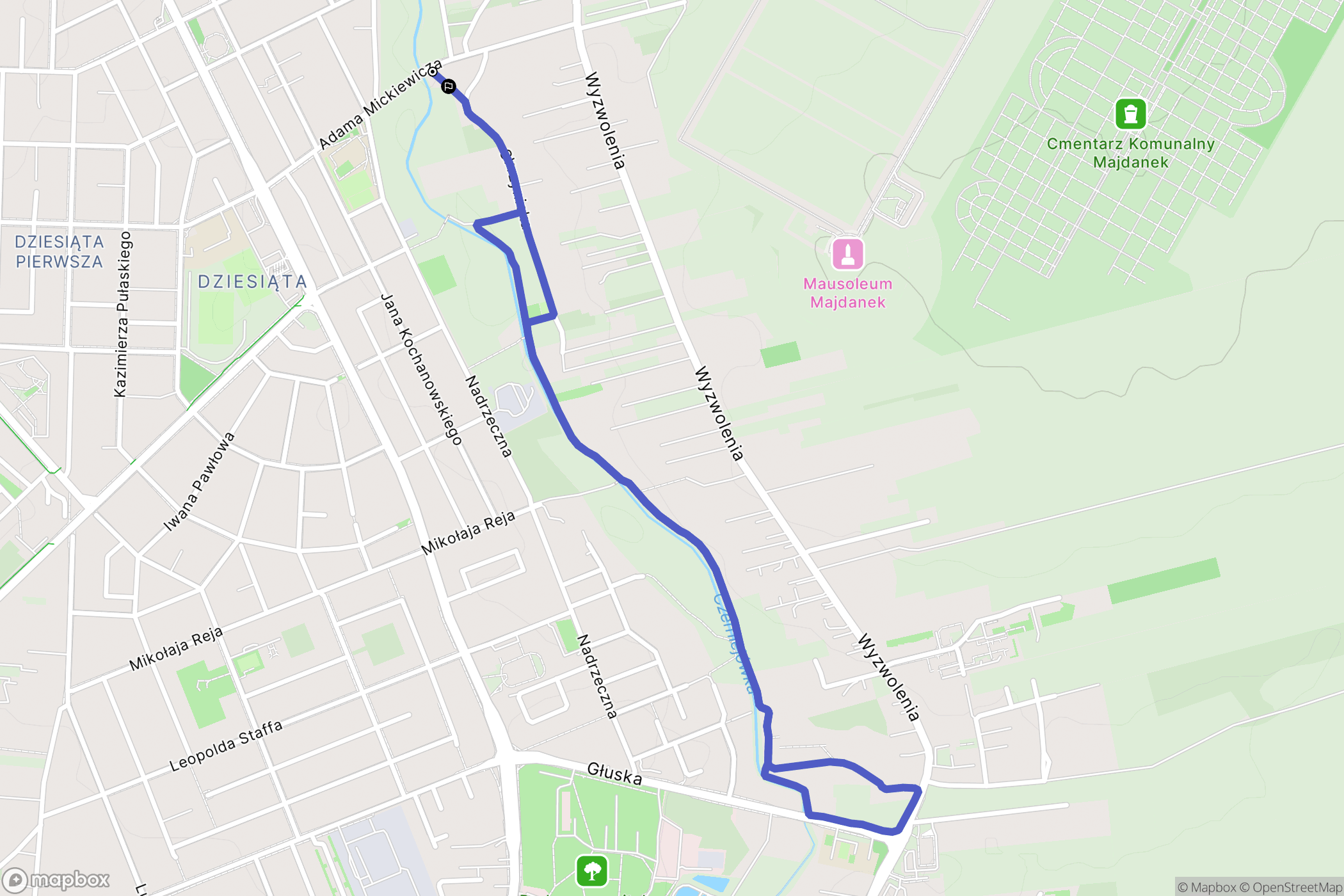 Lublin: mapa trasy - Poland