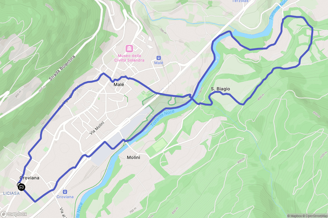 Croviana : carte du parcours de randonnée - Italy