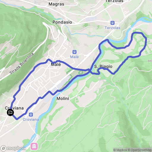 Croviana : carte du parcours de randonnée - Italy