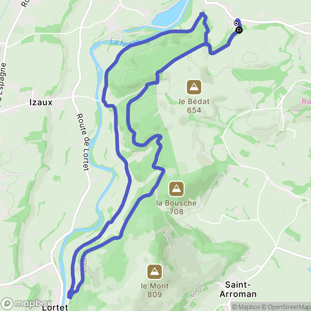Montoussé : carte du parcours de randonnée - France