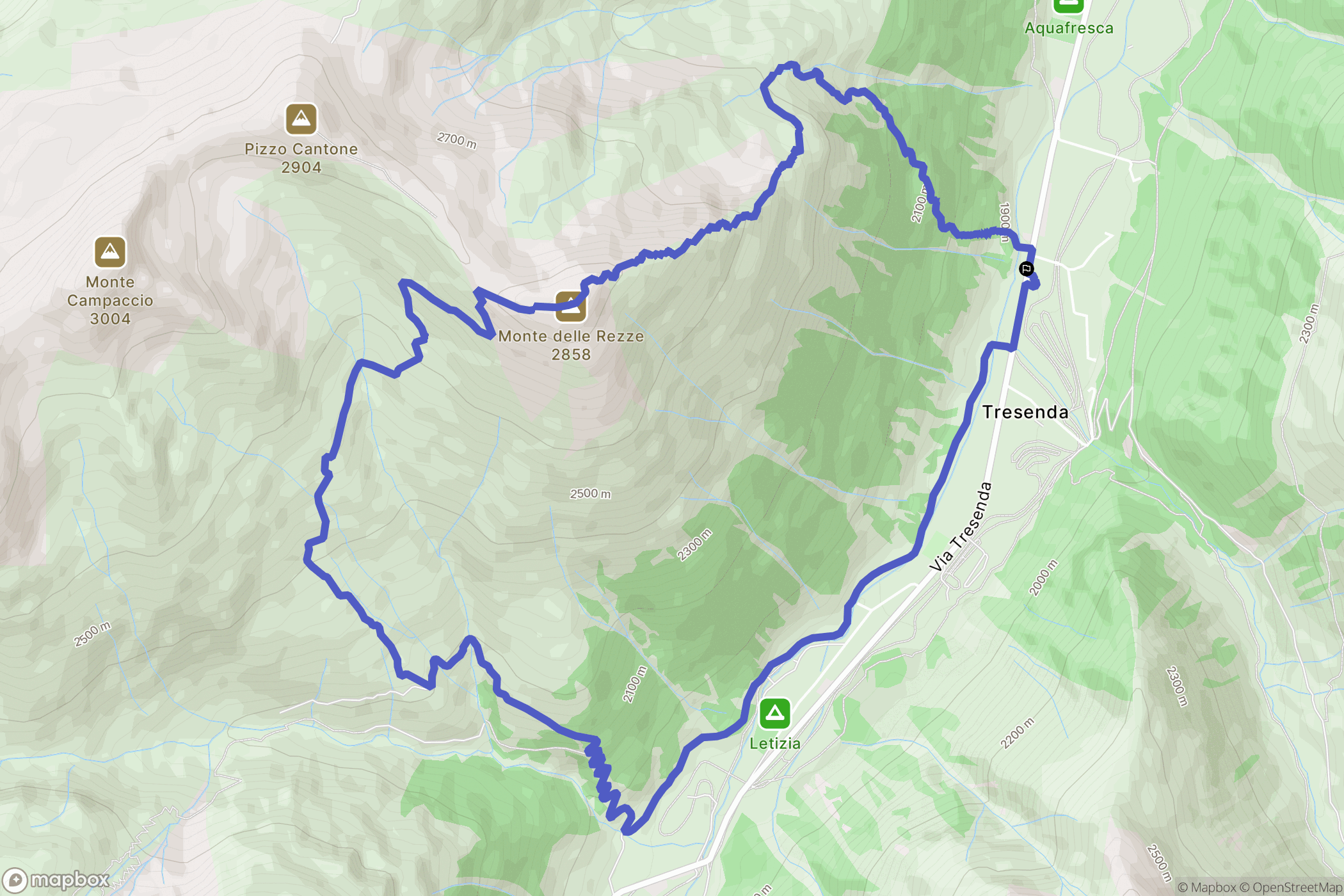 Compart : carte du parcours de randonnée - Italy
