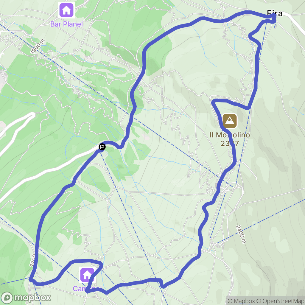 : carte du parcours de randonnée - Italy