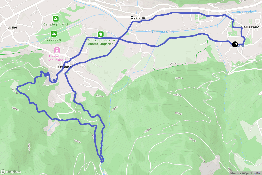 Pellizzano : carte du parcours de randonnée - Italy