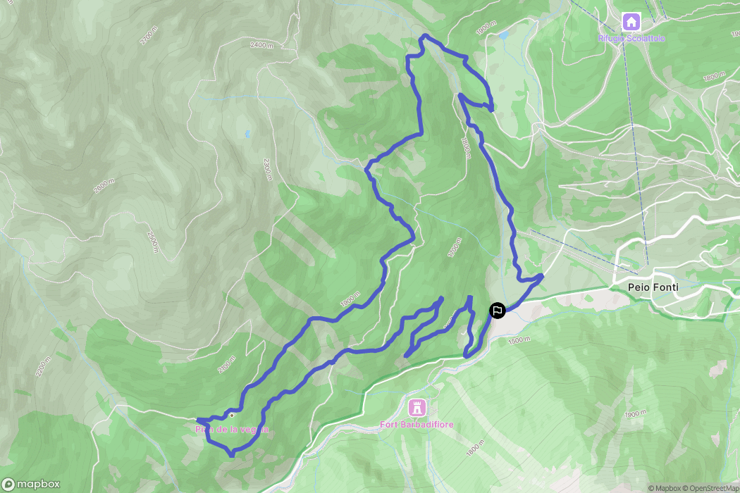  : carte du parcours de randonnée - Italy
