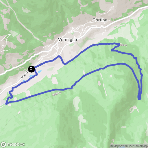 Fraviano : carte du parcours de randonnée - Italy