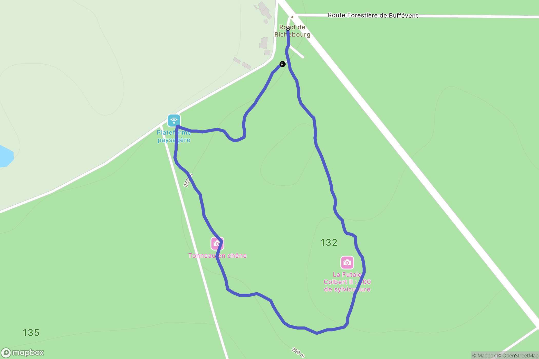 Saint-Bonnet-Tronçais : carte du parcours de randonnée - France