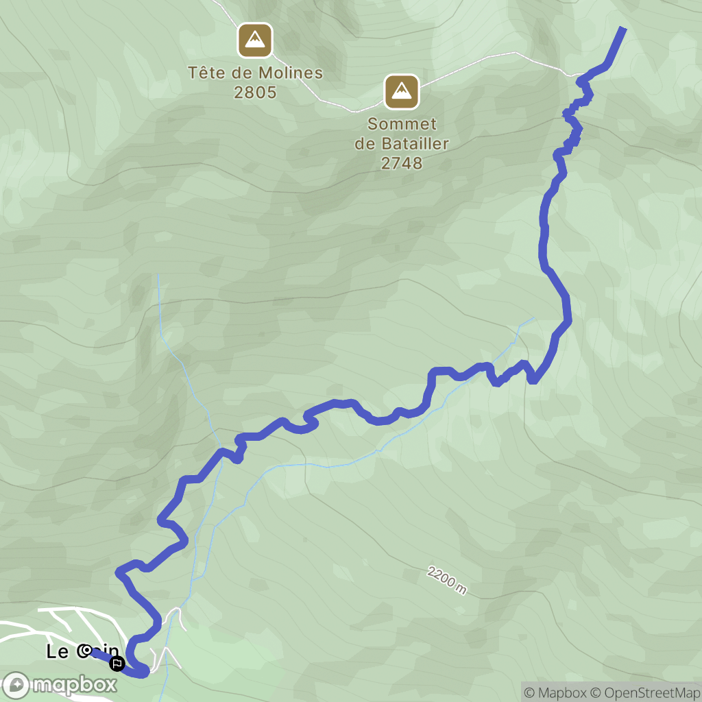 Molines-en-Queyras : carte du parcours de randonnée - France