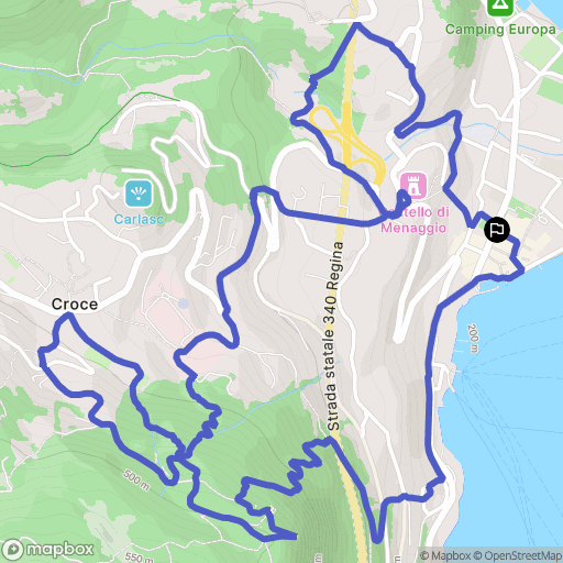 Menaggio : carte du parcours de randonnée - Italy