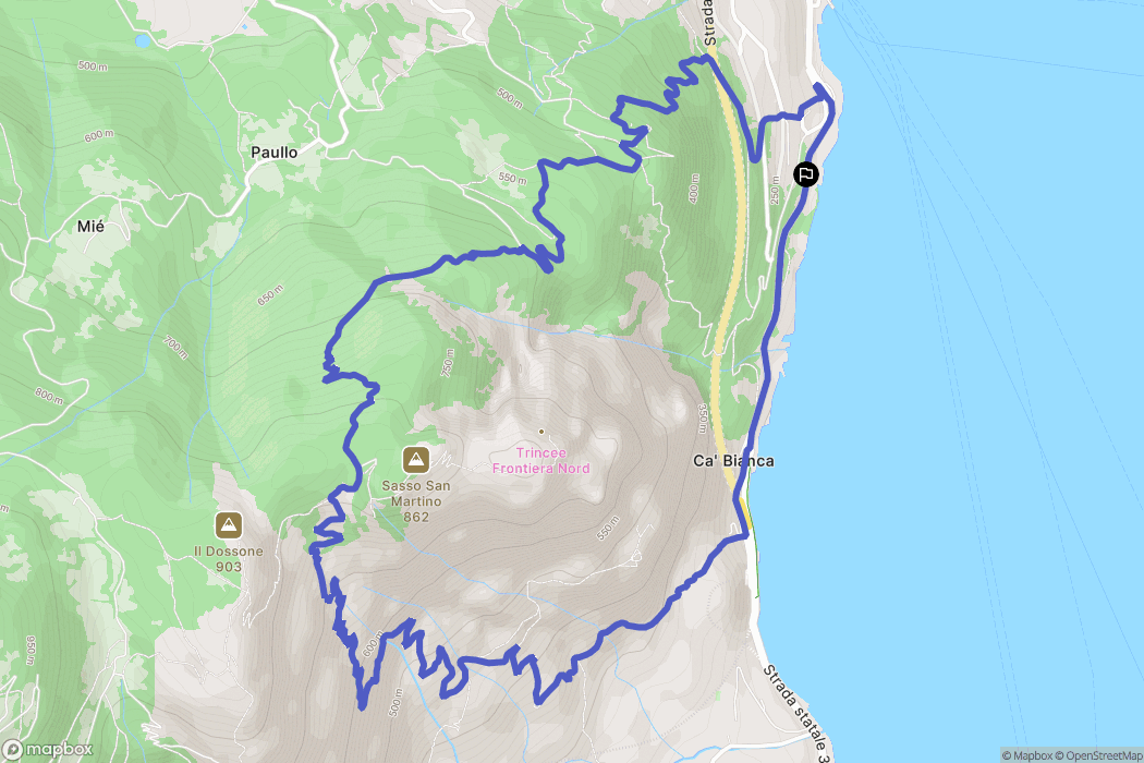 Menaggio : carte du parcours de randonnée - Italy