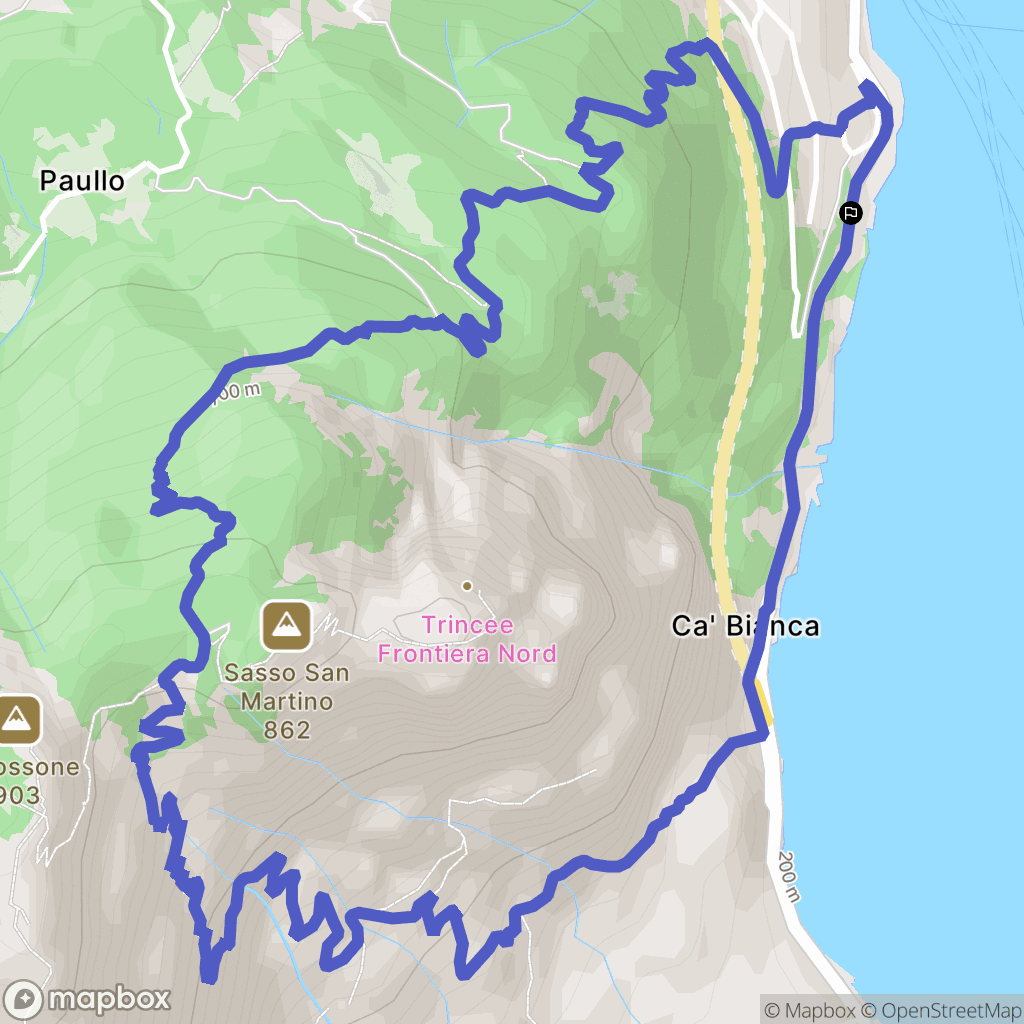 Menaggio : carte du parcours de randonnée - Italy