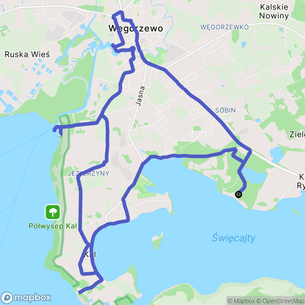 Węgorzewo: mapa trasy - Poland