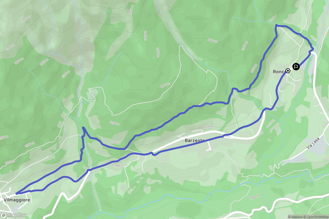Ronco : carte du parcours de randonnée - Italy