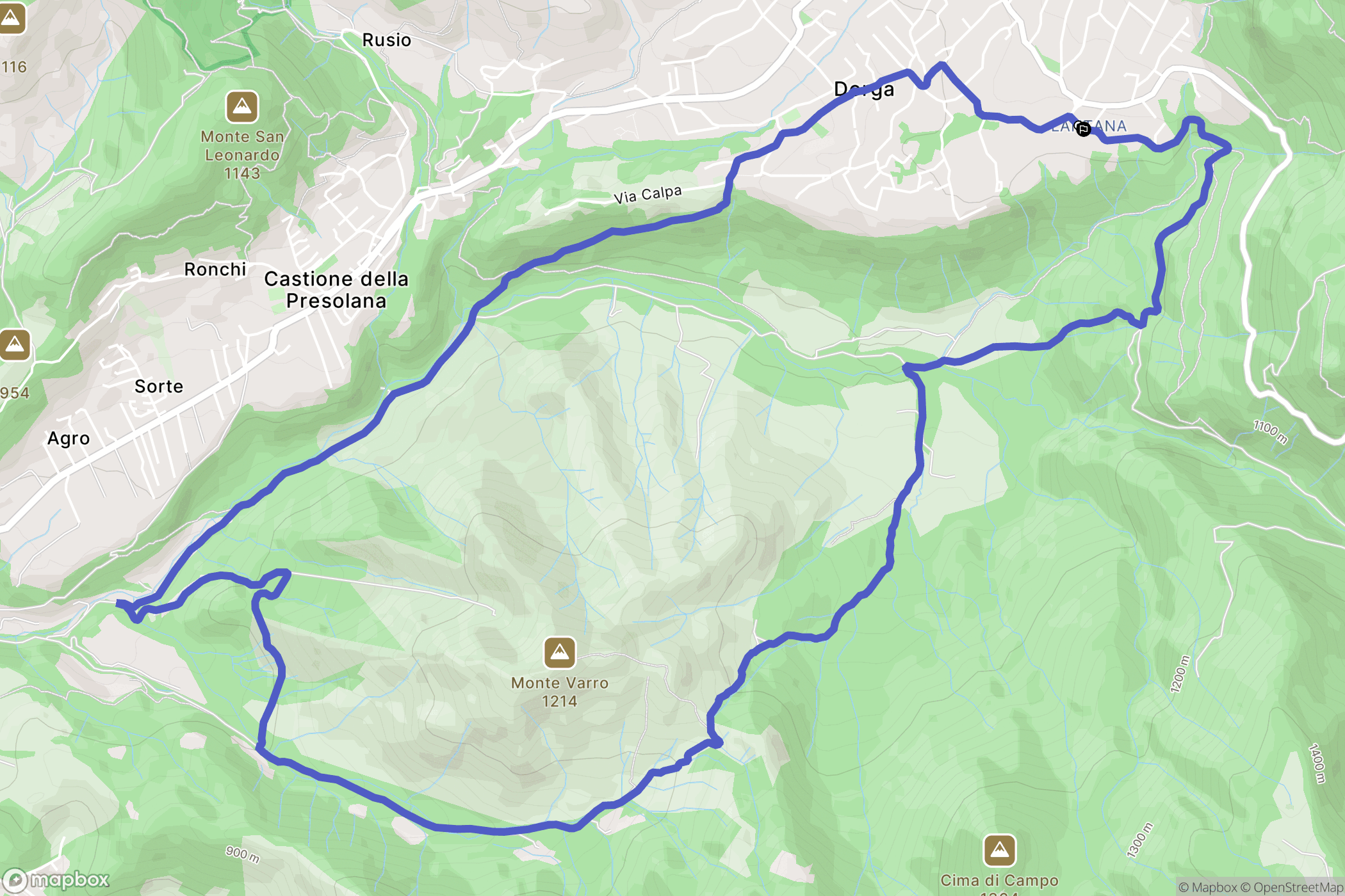 Castione della Presolana : carte du parcours de randonnée - Italy