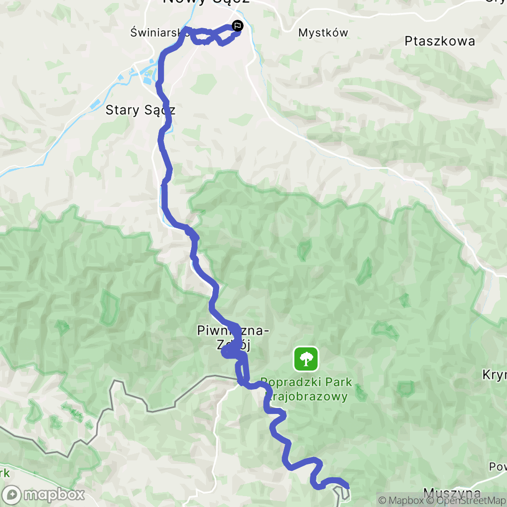 Nowy Sącz: mapa trasy - Poland