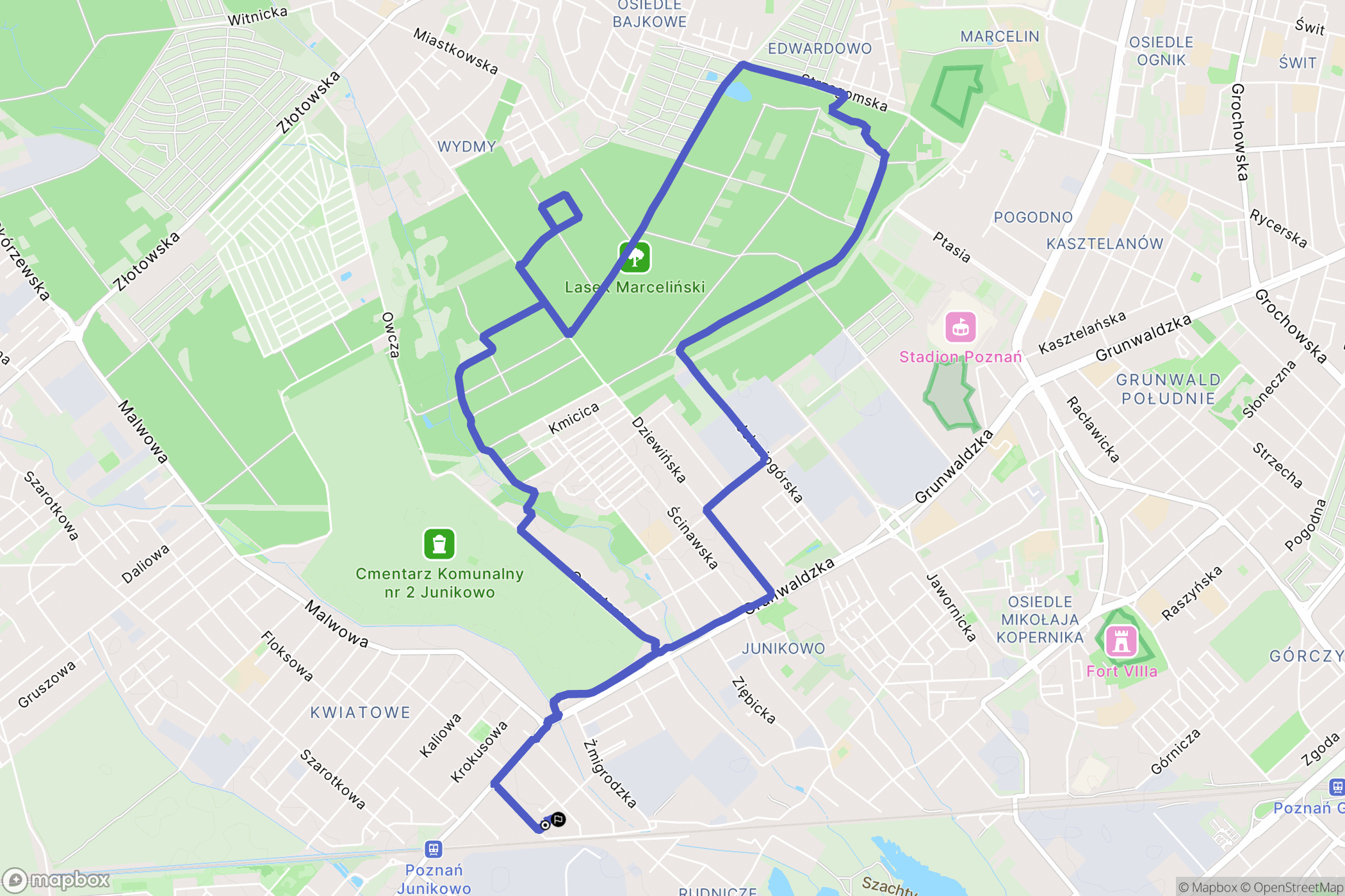 Poznań: mapa trasy - Poland