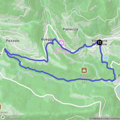 Vilminore : carte du parcours de randonnée - Italy
